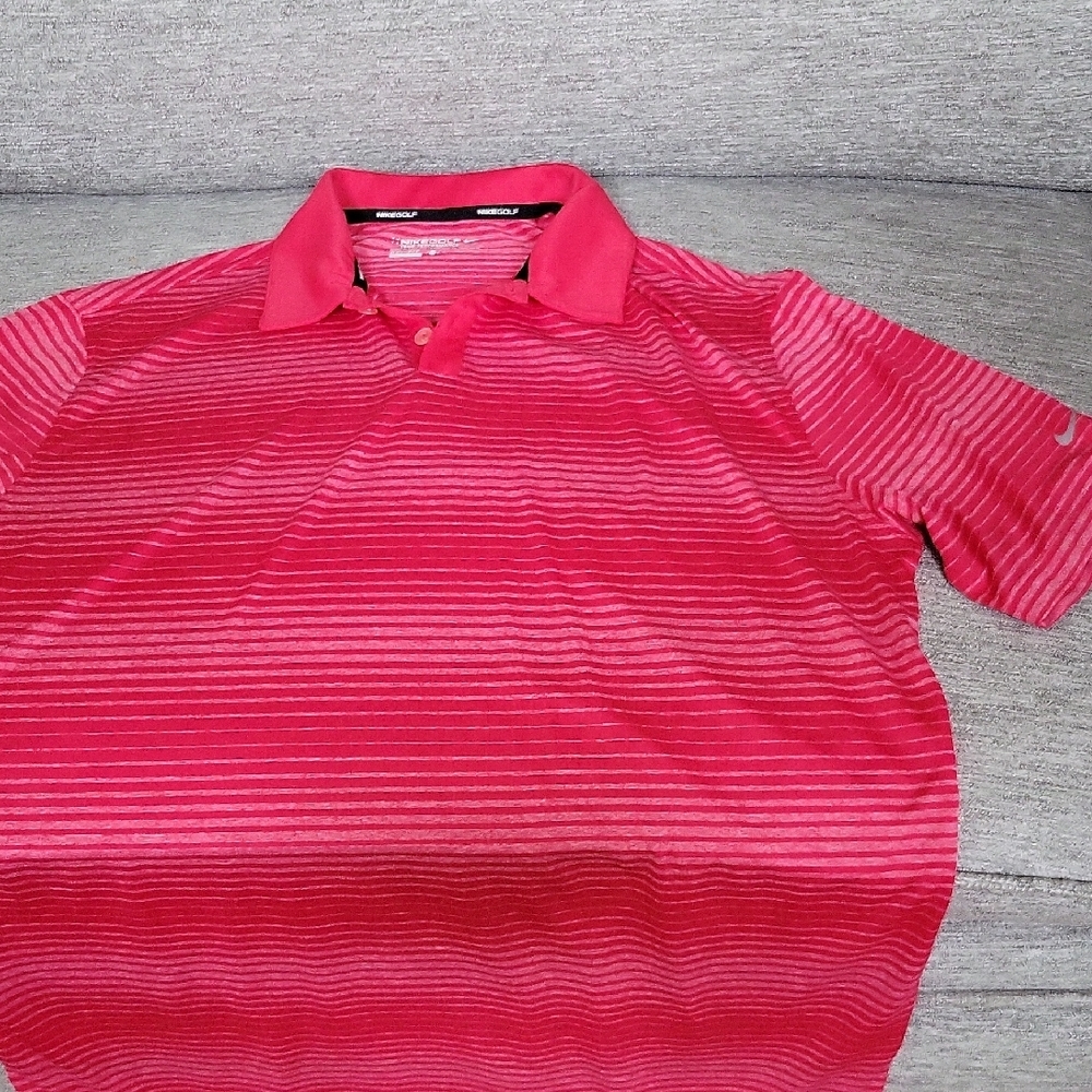 Men's Red Striped Polo Shirt